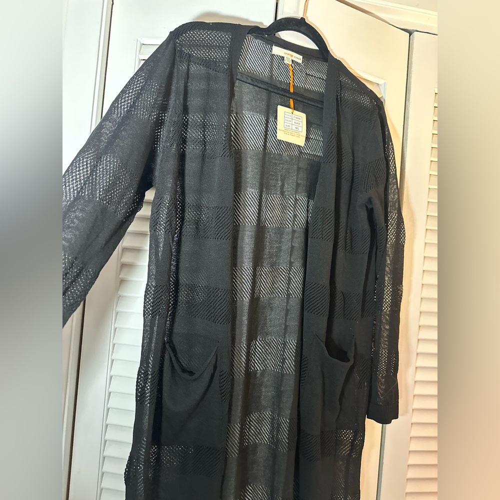 Orange Creek Black Open-Front Cardigan - Picture 2 of 7